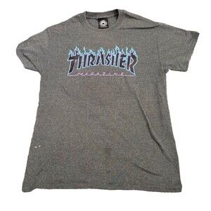 hrasher Skateboarding Magazine T-Shirt Women’s TLarge Gray Blue Pink